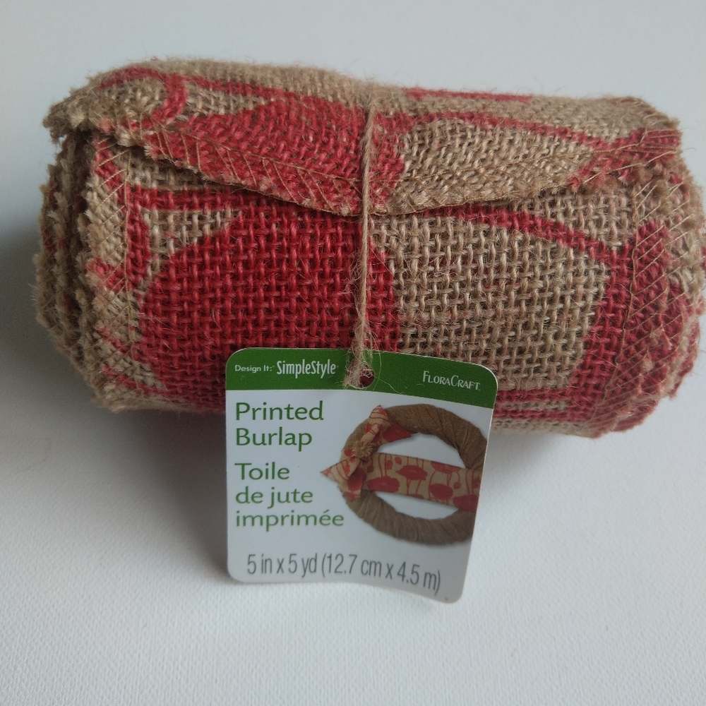 💰 Printed burlap -‎ 5" x 5 yards (12.7 cm x 4.5m)